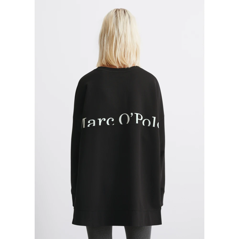 Marc O'Polo Oversized sweatshirt met zijnaden spleten Black Dames