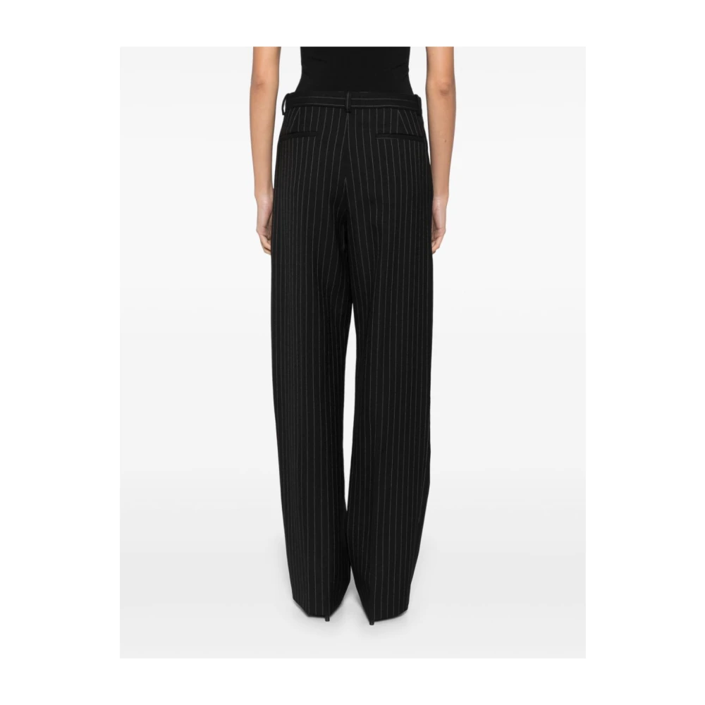Wardrobe.nyc Zwart Pinstripe Straight Leg Broek Black Dames