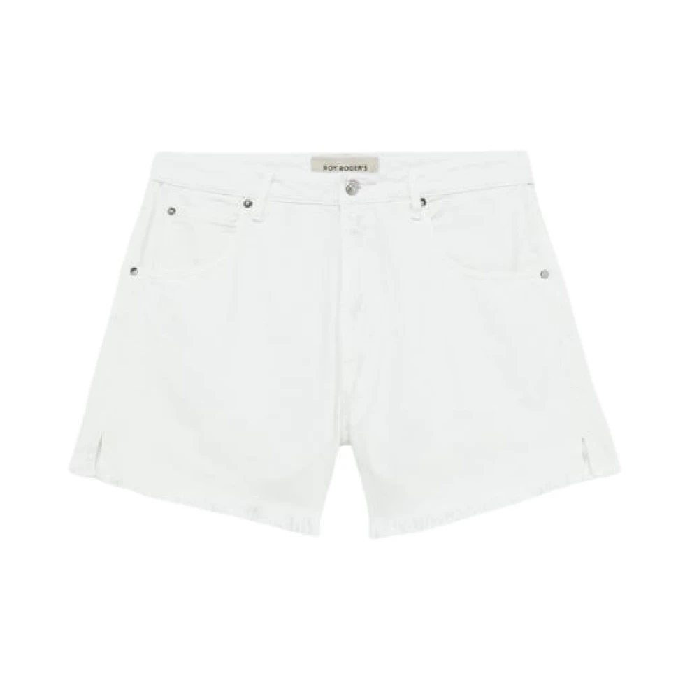 Roy Roger's Women's White Denim Shorts With Boyfriend Fit - Denim Shorts - W26 - Shorts