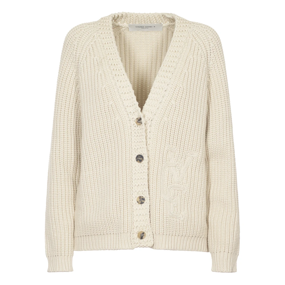 Golden Goose Journey Gebreide Vest met Cornely Borduurwerk Beige Dames