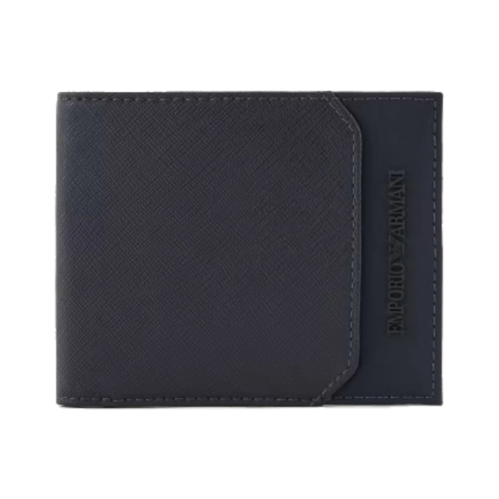 Emporio Armani Blauwe Bifold Portemonnee met Logobedrukking Blue Heren