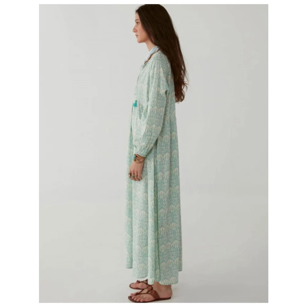 Maison Hotel Maxi Robe Maria Viscose Jurk Blue Dames