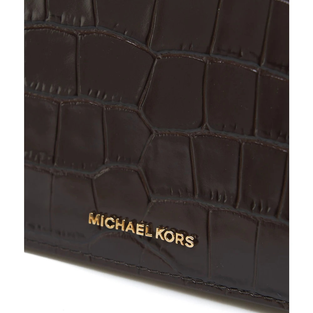Michael Kors Bruine Schoudertas Krokodillenlook Brown Dames