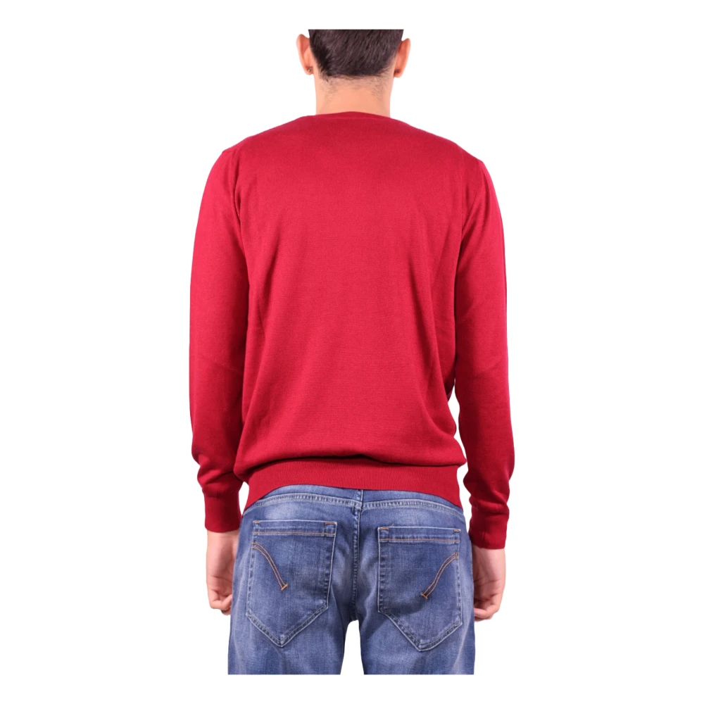 Kangra Zijden en kasjmier ronde hals trui Red Heren