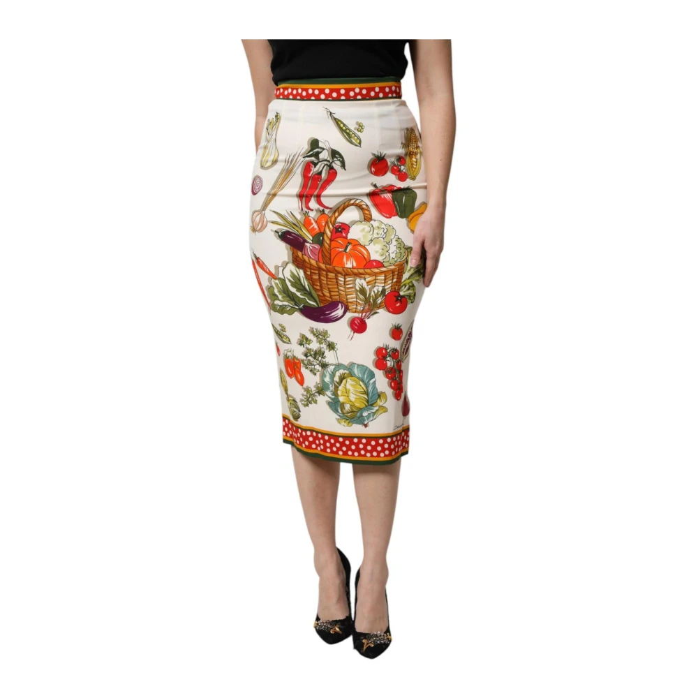 Dolce & Gabbana Women's Multicolor High Waist Pencil Cut Midi Skirt 2XS