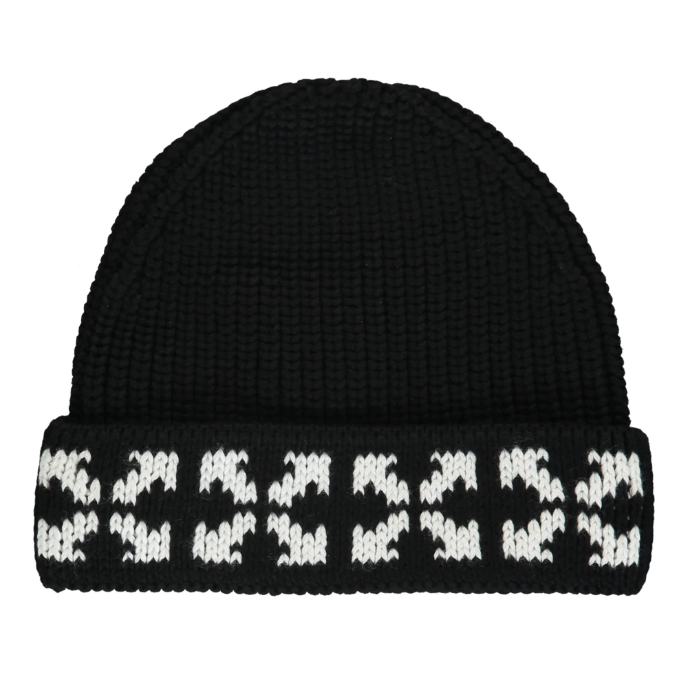 Off White Kontrasterande Logo Ull Beanie Black, Pojke