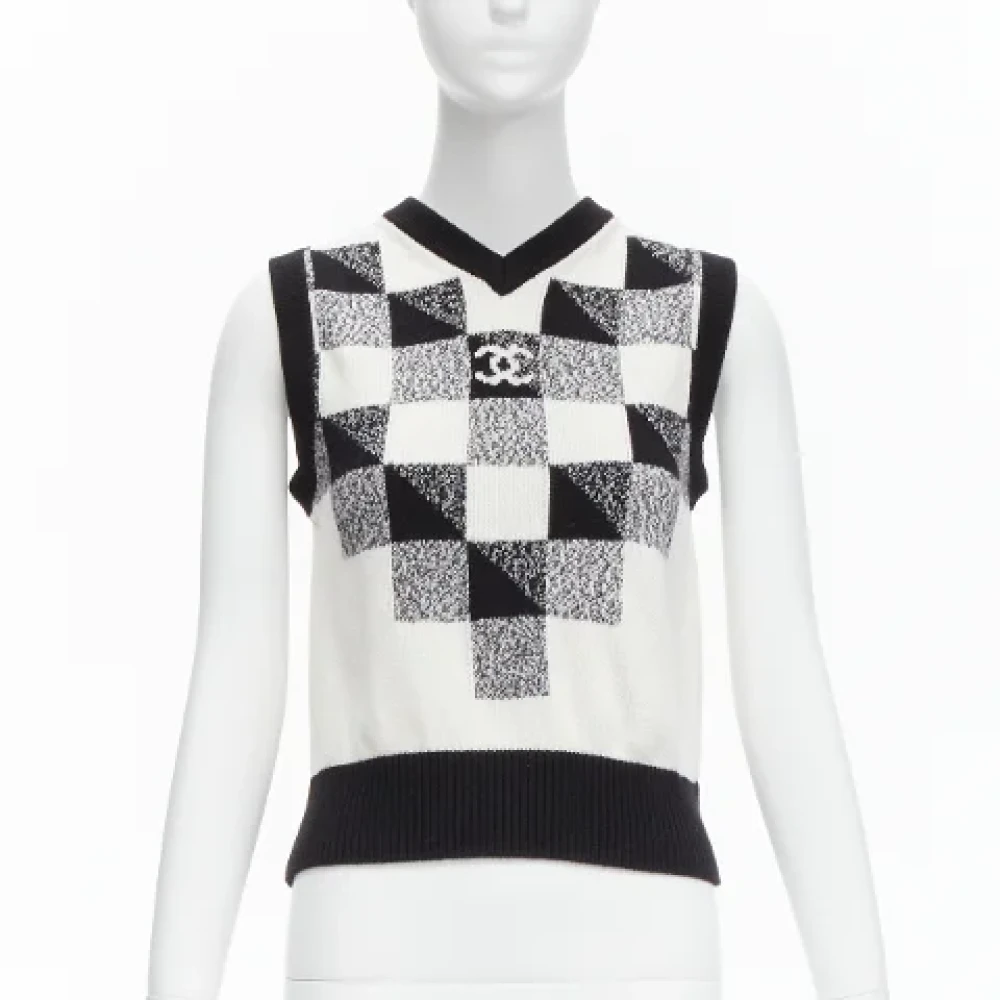 Chanel Vintage Pre-owned Cashmere tops Black Dames