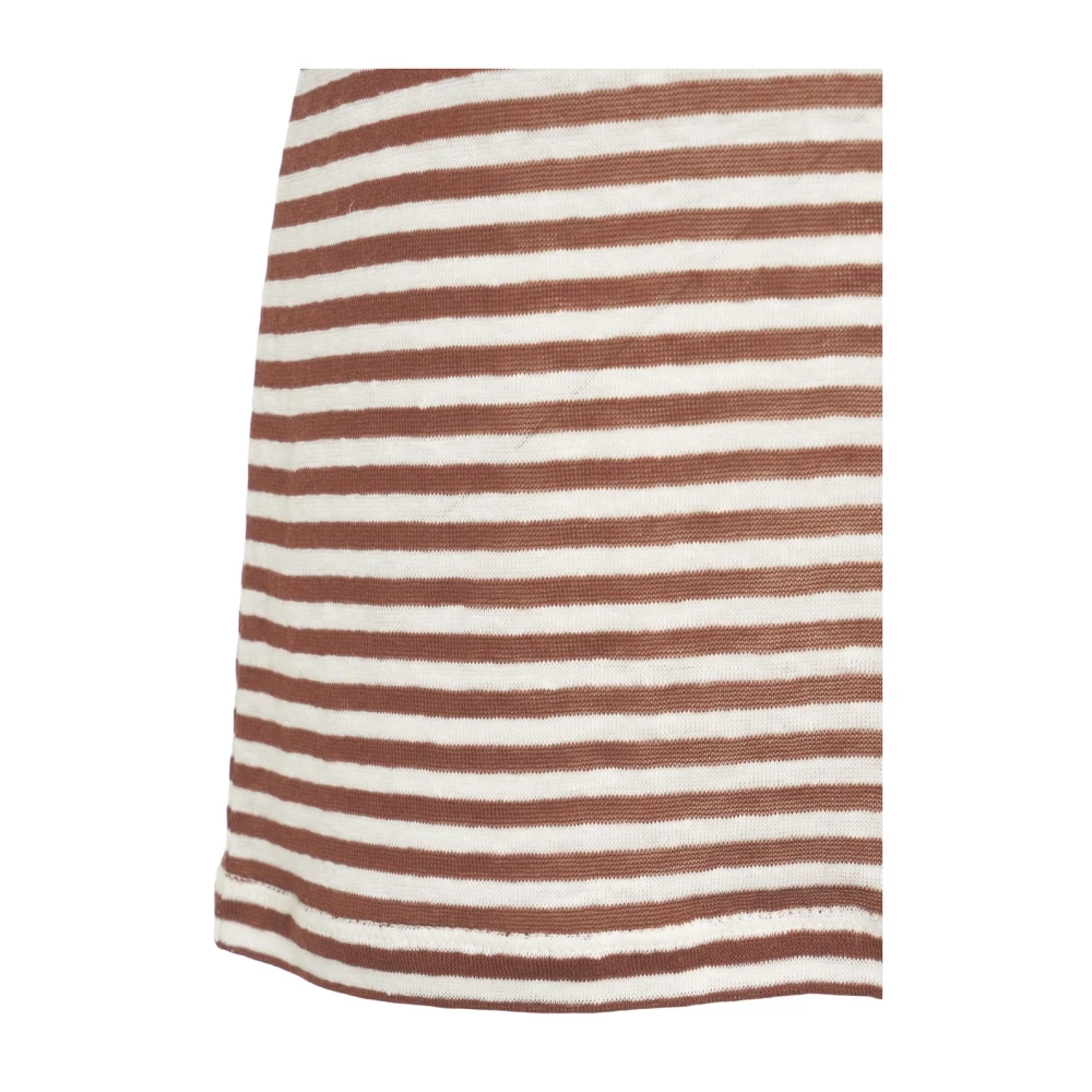 Peuterey Gestreept T-shirt Bruin Ss25 Multicolor Dames