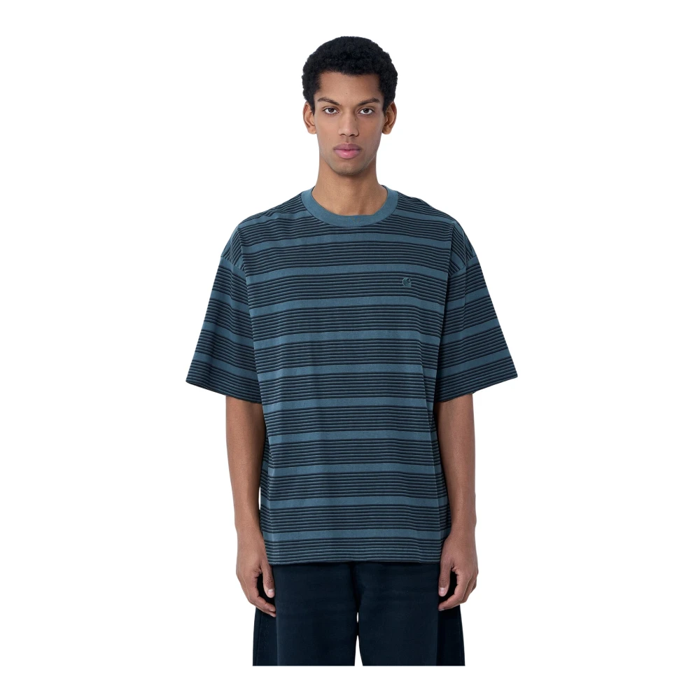 Carhartt Wip Men's Gray T-Shirts, Xl, Striped Cotton Jersey T-Shirt