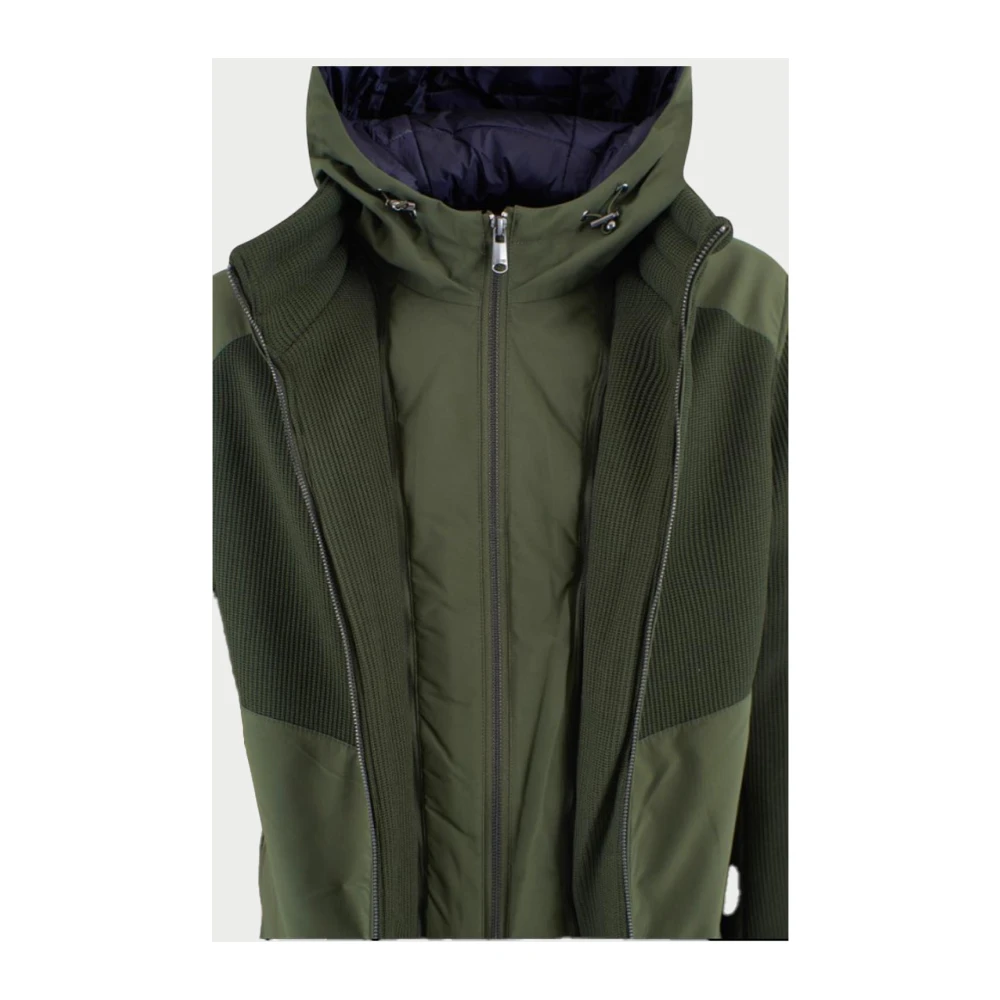 YES ZEE Groene Gebreide Softshell Hoodie Green Heren