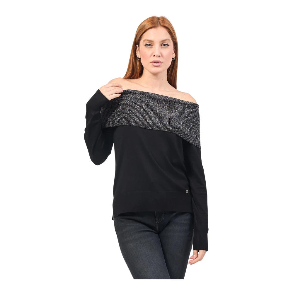 Gaudi Zwarte Off-Shoulder Sweater Black Dames