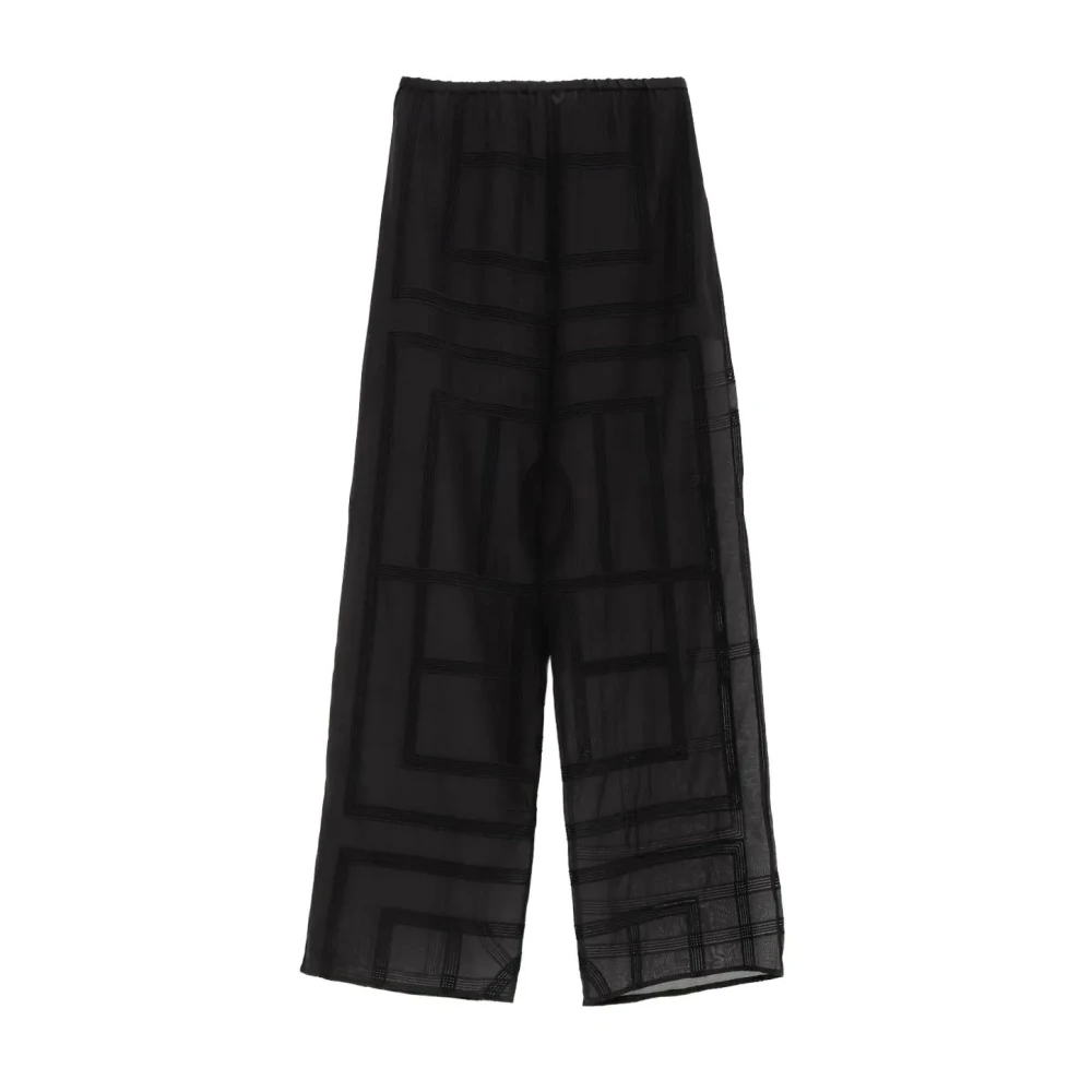 Totême Women's Black Monogram Crochet Lounge Trousers - Wide Trousers - Xs - Trousers