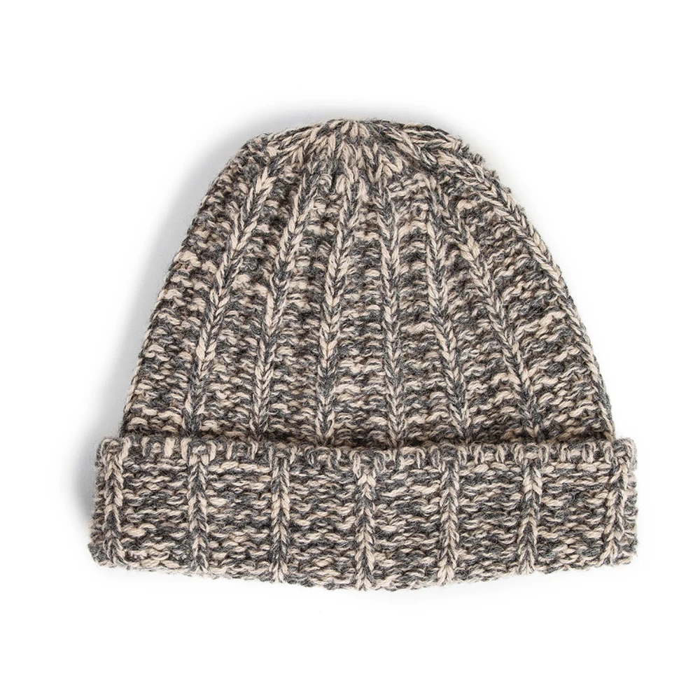 Maison Margiela Chunky Ribbed-Knit Beanie Hat Gray Heren