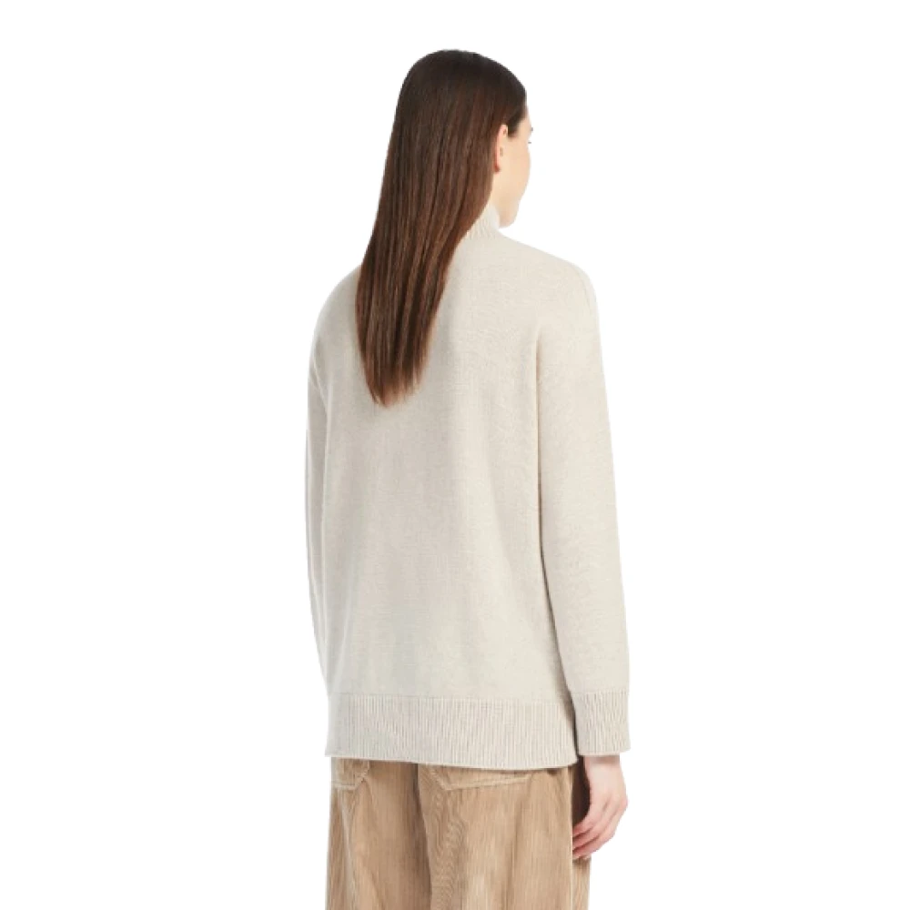 Max Mara Zand Kasjmier Coltrui Trui Beige Dames