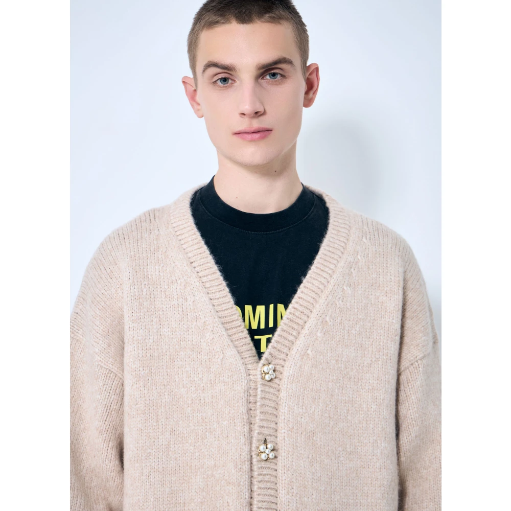 Vetements Parelknoop Wol Vest Beige Heren