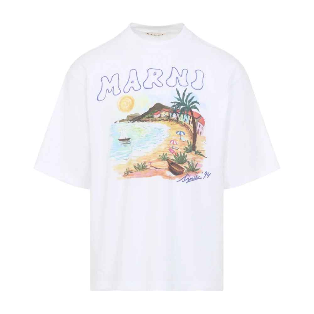 Marni Men's White Crew Neck T-Shirt