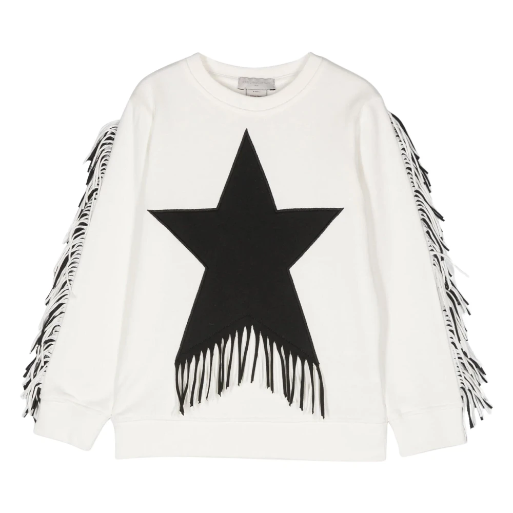 Stella Mccartney Girls Beige Tassel Star Sweatshirt In Ivory - Kids Sweatshirts - 5 Y - Kids