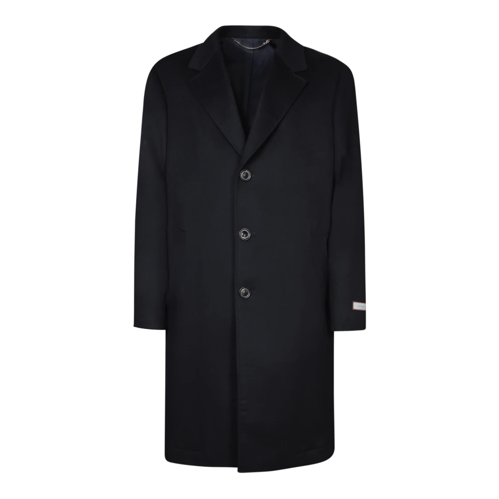 Canali Blauwe Kasjmier Winterjas Blue Heren