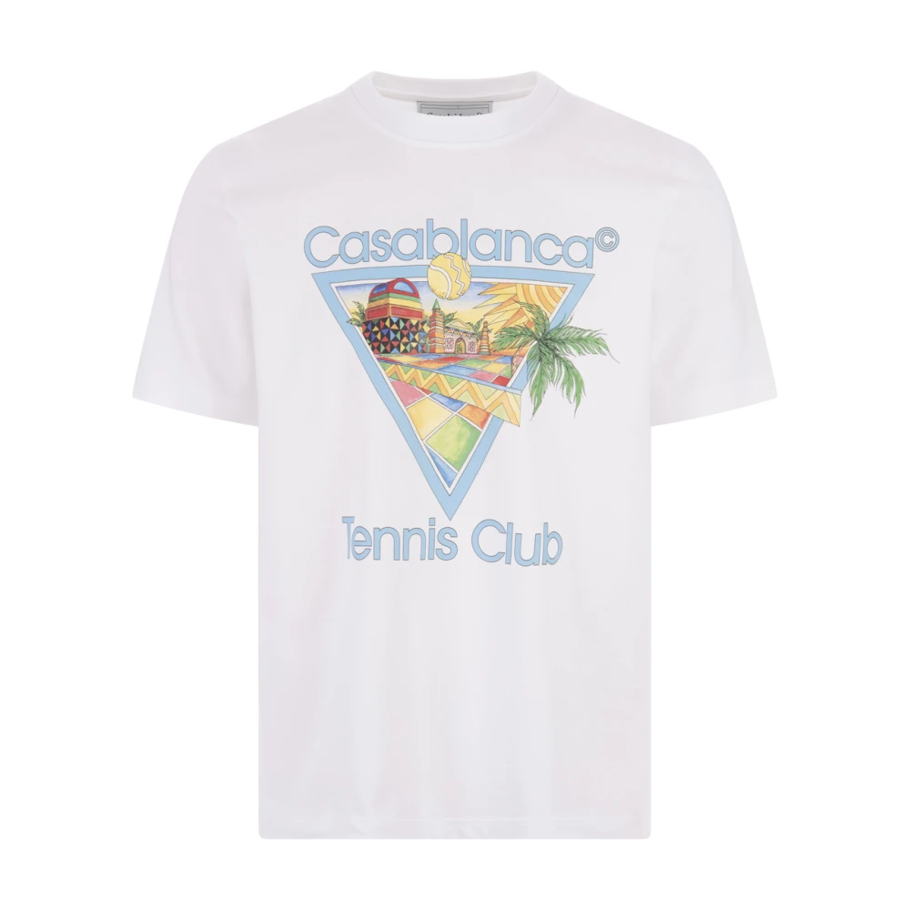 Casablanca Afro Cubism Tennis Club T-shirt White Dames
