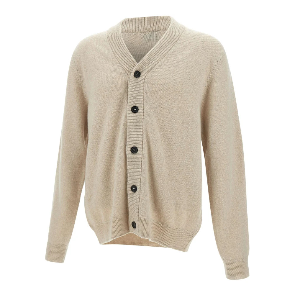 PS By Paul Smith Bruine Gebreide V-Hals Cardigan Aw24 Brown Heren