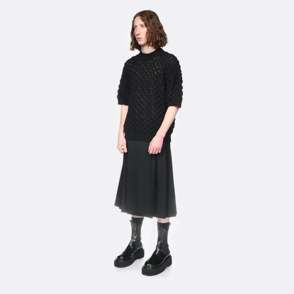 Simone Rocha Bubble Knit Short Sleeve Jumper Black Heren
