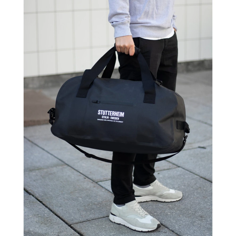 Stutterheim Waterdichte Duffel Tas met Voorvak Black Heren