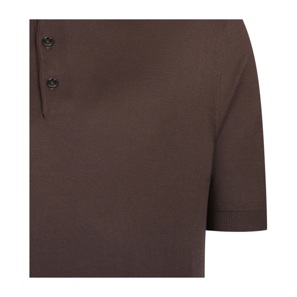 Malo Bruine Poloshirt met Korte Mouwen Brown Heren