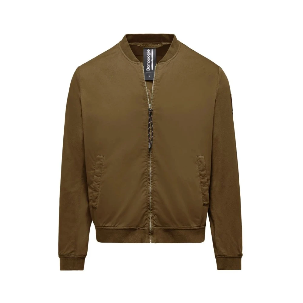 Bomboogie Beige Kort Bomberjacka I Bomull