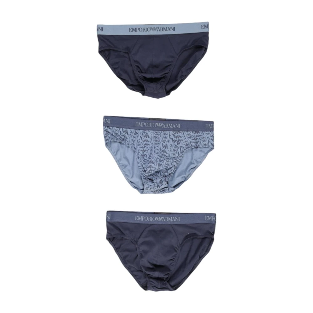 Emporio Armani Stijlvolle bedrukte herenondergoed Blue Heren