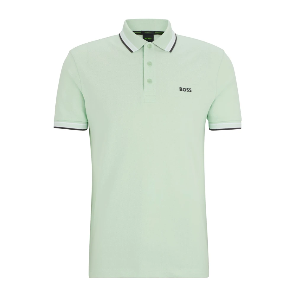 BOSS Green Regular fit poloshirt met labelstitching model 'PADDY'