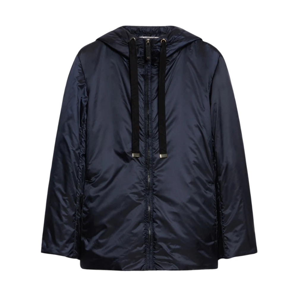 Max Mara Blauwe Cube Jassen met Capuchon Blue Dames