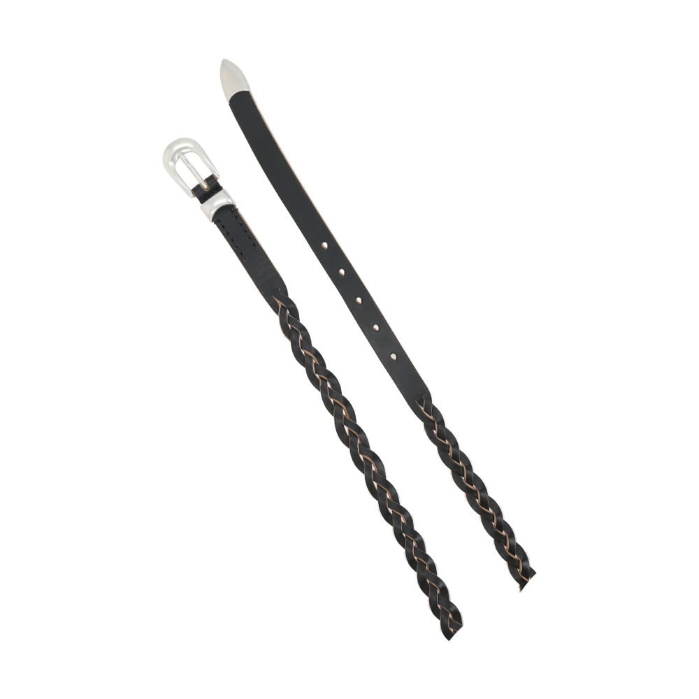 Our Legacy Zwarte Gevlochten Leren Riem Black Heren