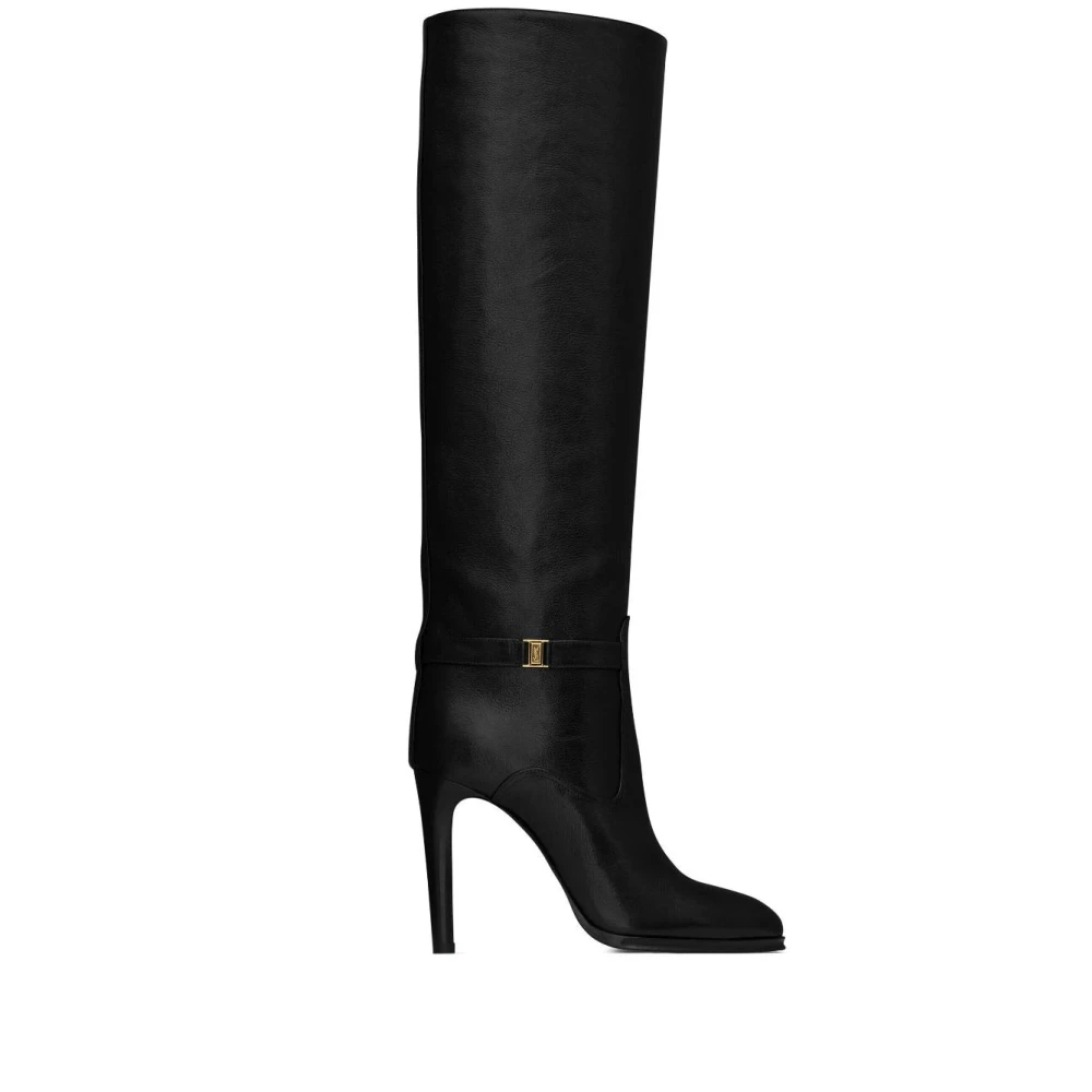 Saint Laurent Linda 100mm Puntige Laarzen Black Dames