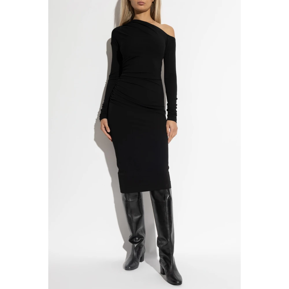 Dolce & Gabbana Jurk met draperie Black Dames
