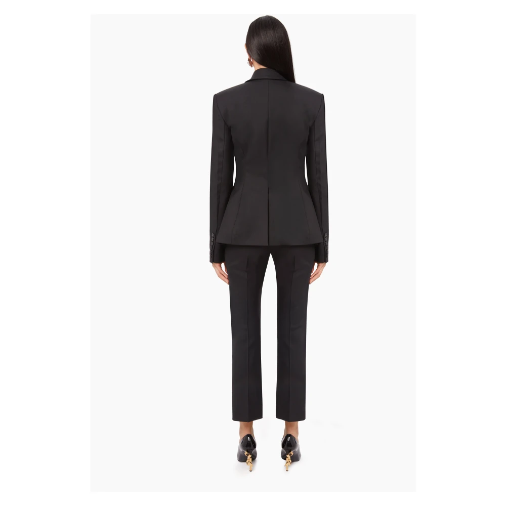 Nina Ricci Wool Gabardine Peplum Blazer Black Dames