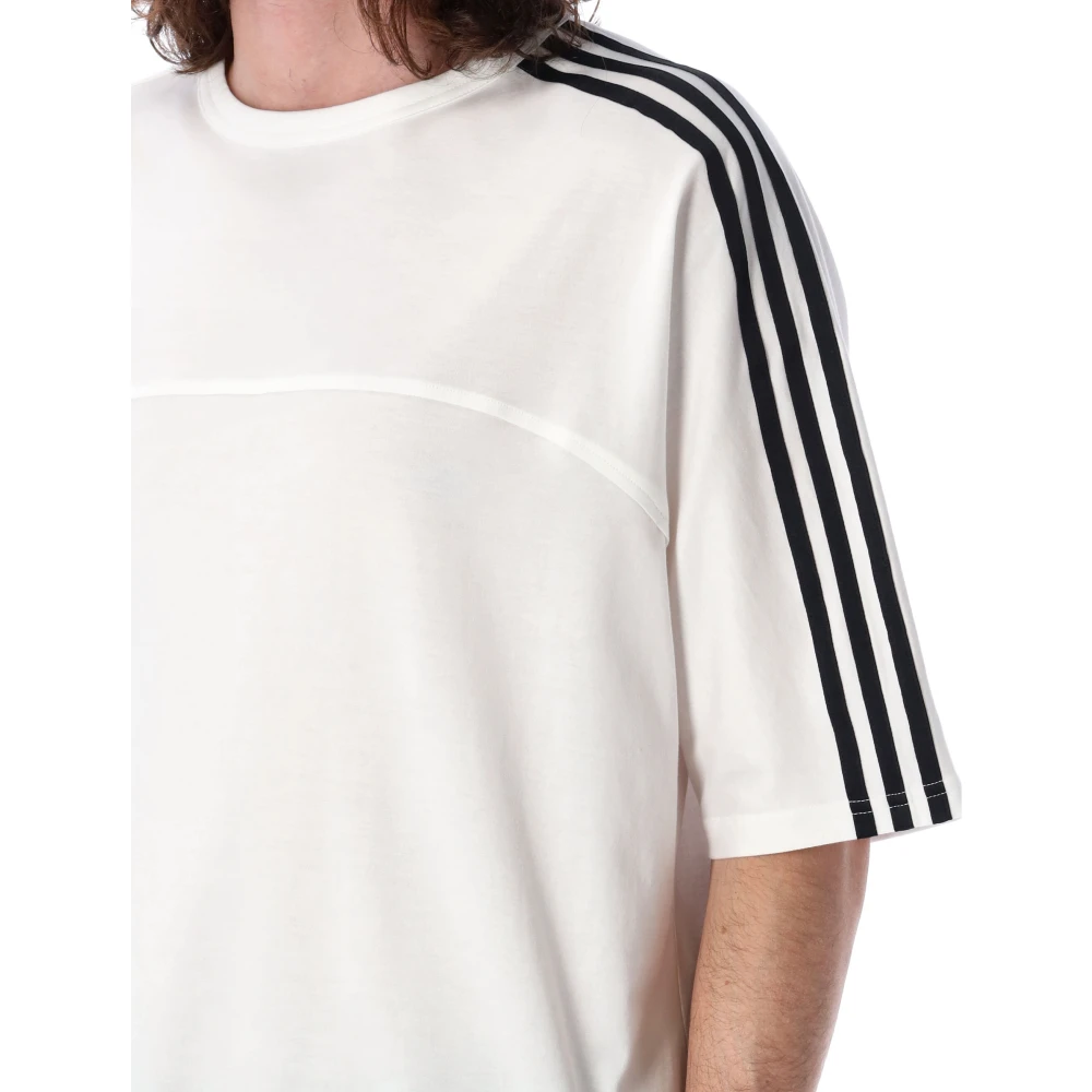 Y-3 Gestreept T-shirt voor een stijlvolle look White Heren