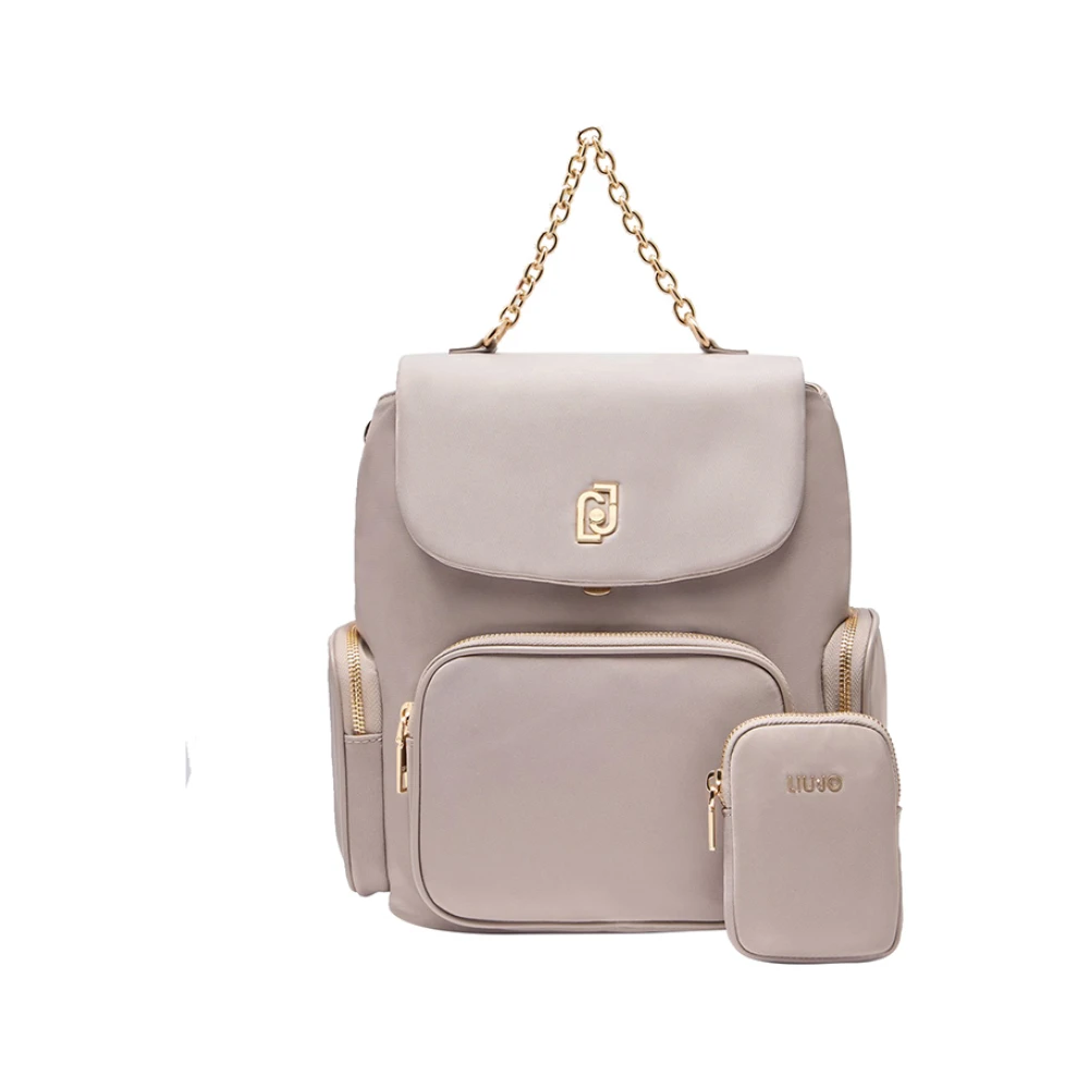 Liu Jo Elegante Roze Rugzak met Gouden Rits Pink Dames