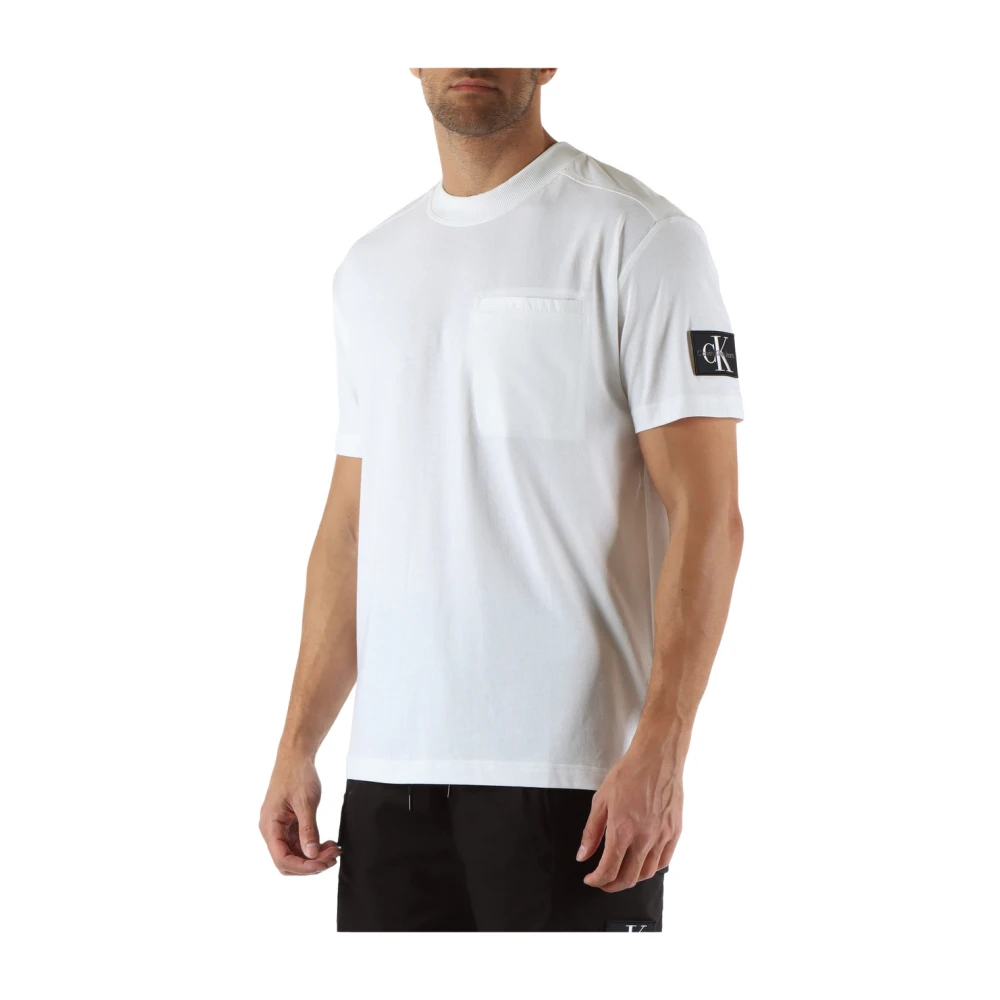 Calvin Klein Jeans Katoenen T-shirt met Voorzak White Heren