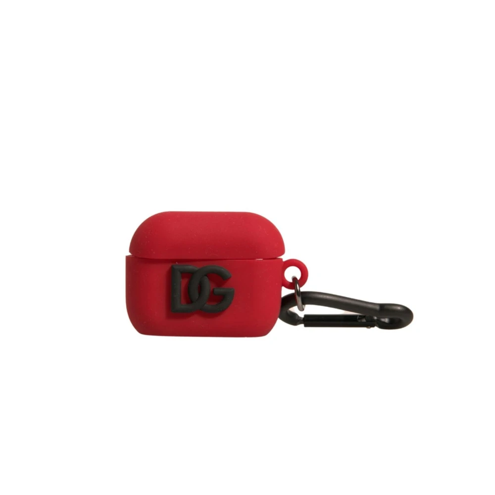 Dolce & Gabbana Geëtst siliconen Airpods-hoesje Red Heren