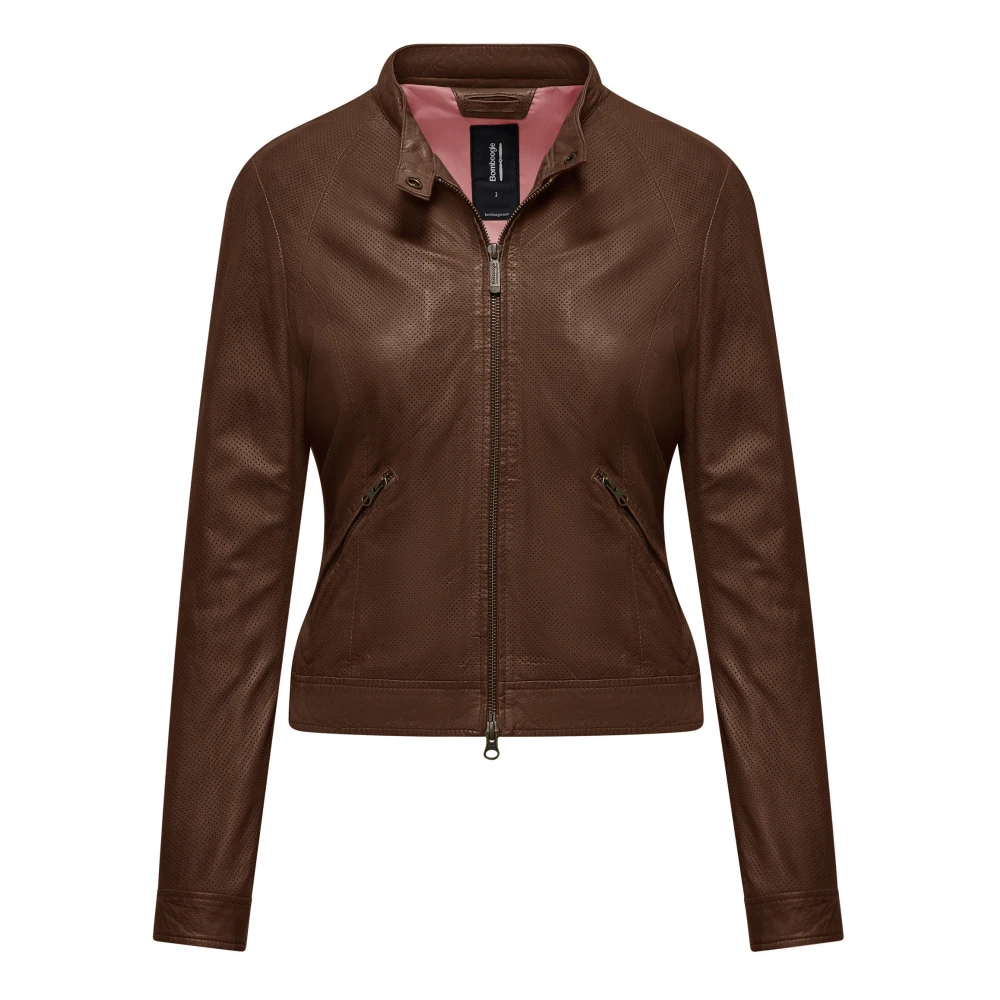 Bomboogie Donna Marrone - Jeen Leather Jacket - Jackets - S