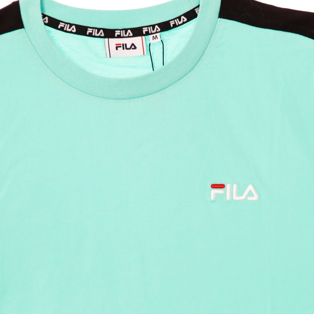 Fila Kleurrijke Banden Crewneck T-shirt Groen Wit Zwart Green Heren