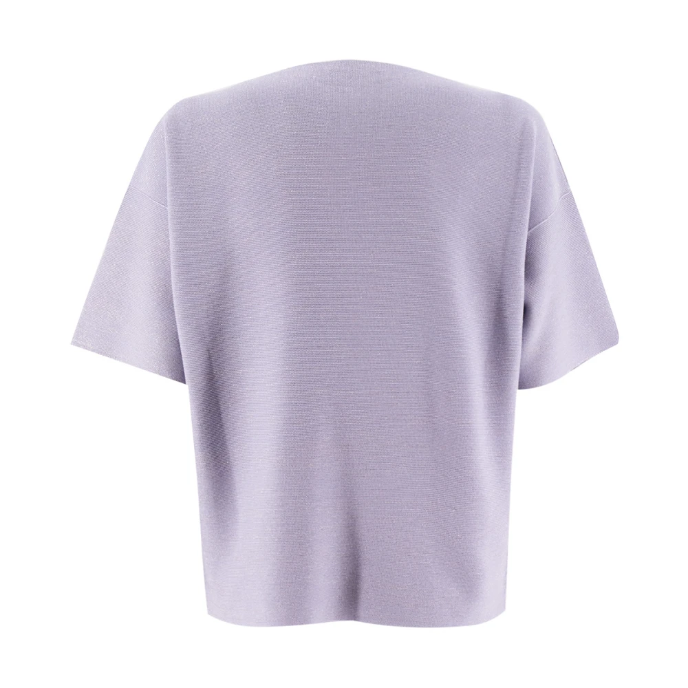 Fabiana Filippi Stijlvolle Gebreide Boothals Trui Purple Dames