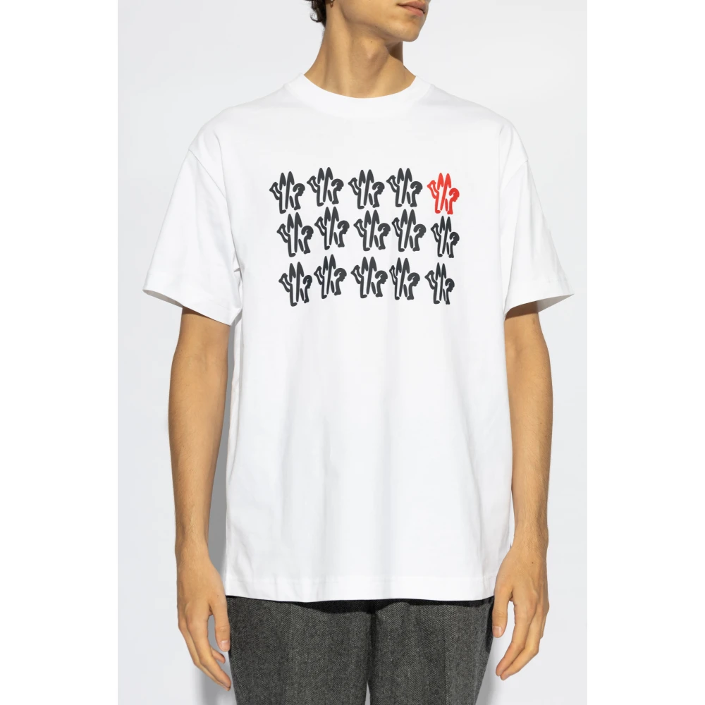 Moncler T-shirt met logo White Heren