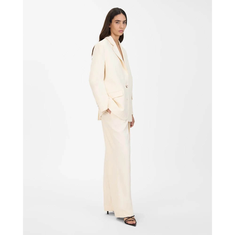 IVY OAK Oversized Single Breasted Blazer White Dames
