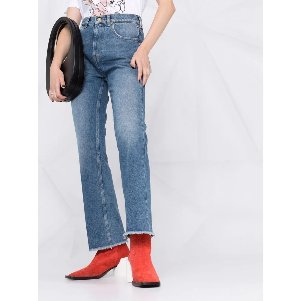 Golden Goose Blauwe Denim Straight Jeans Blue Dames