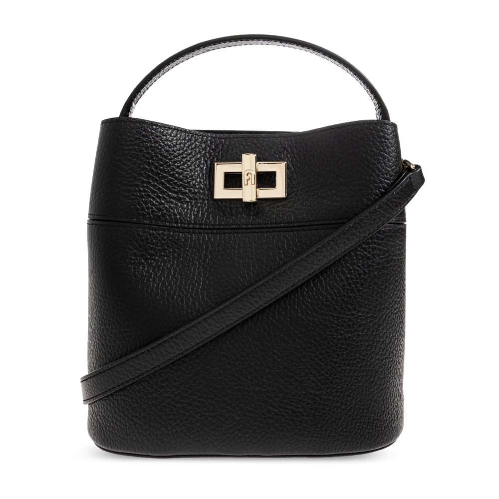 Furla Women's Black Amelia Mini Handbag - Bucket Bags - One Size - Bags
