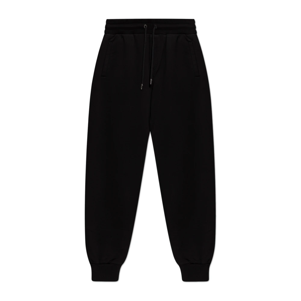 DOLCE & GABBANA | Pantaloni sportivi in felpa di cotone nero con ricamo | Uomo | 48 - Immagine 4