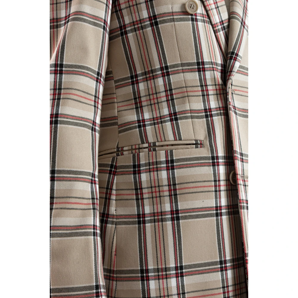 Corsinelabedoli Geruite Print Double-Breasted Jas Multicolor Heren