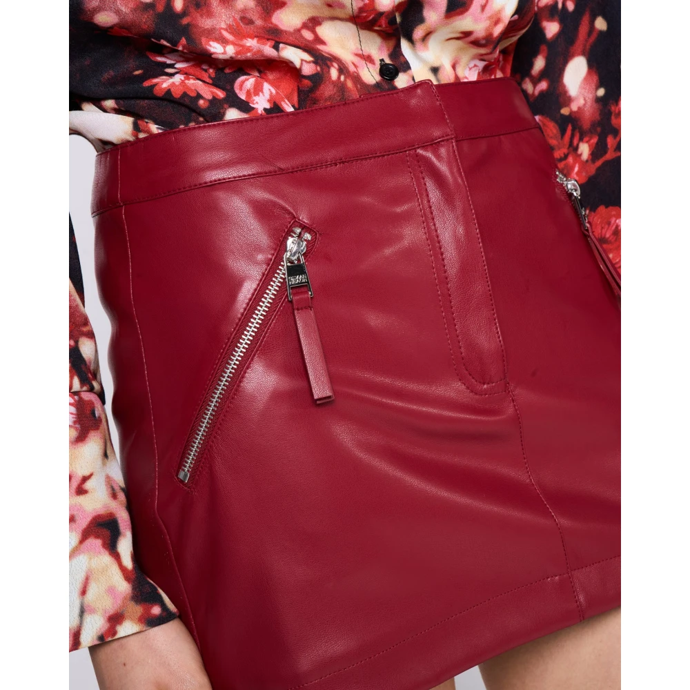 Silvian Heach Imitatieleren minirok ritssluiting Red Dames