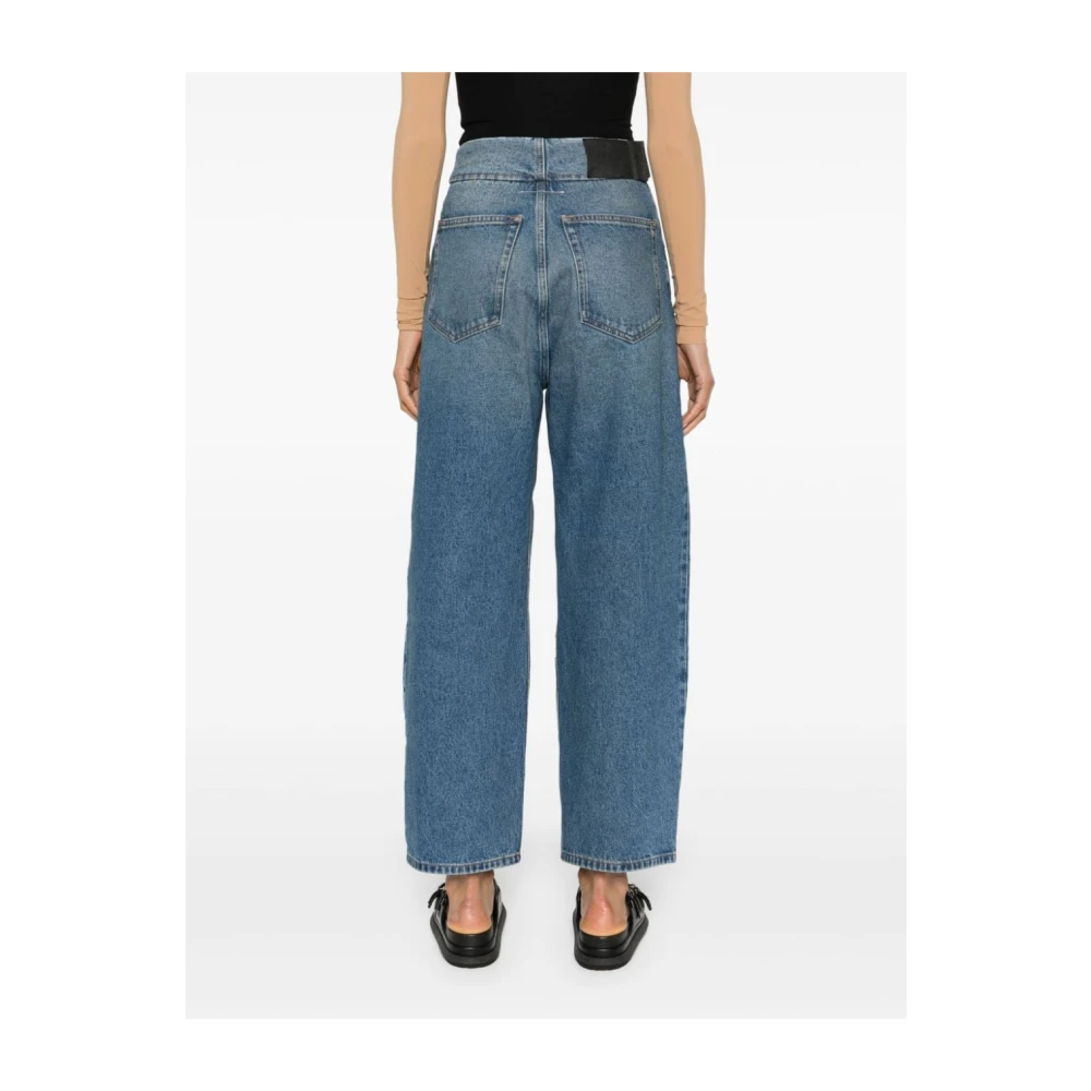 MM6 Maison Margiela Clear Blue Denim Wide Leg Jeans Blue Dames